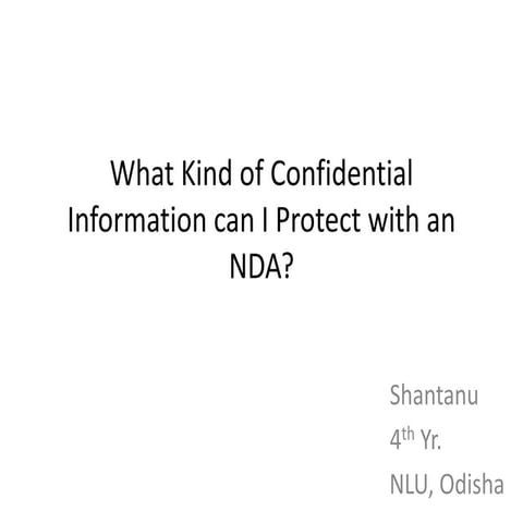 What kind of confidential information can i protect with an nda