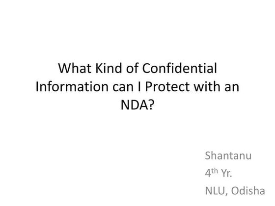 The 5 No's of Confidentiality Agreements | PPT