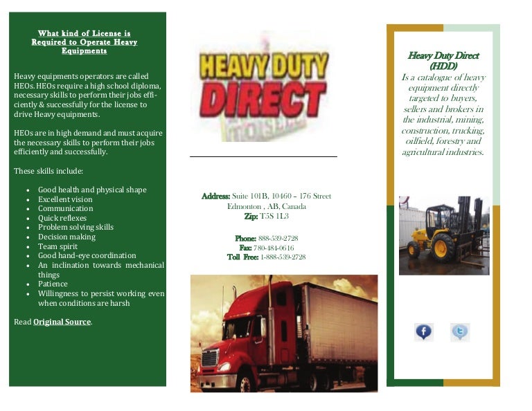 What kind of license is required to operate heavy equipments