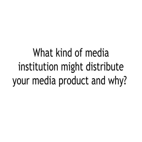 What kind of media institution might distribute your film.