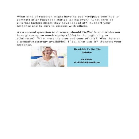 What kind of research might have helped MySpace continue to compete .docx