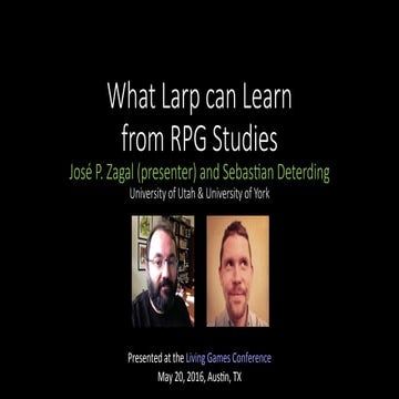 What Larp can Learn from RPG Studies