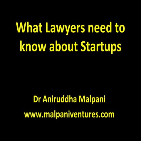 What lawyers need to know about startups 