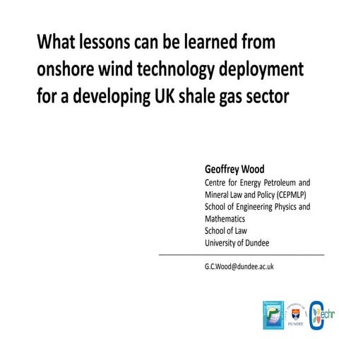 What lessons can be learned, onshore wind and fracking
