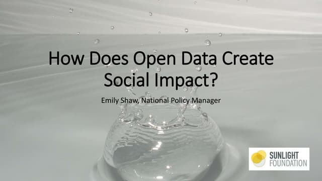 What lets open data have impact