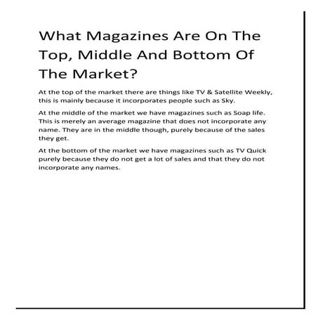 Unit 7 Magazine Market