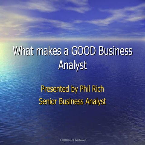 What Makes A Good Business Analyst