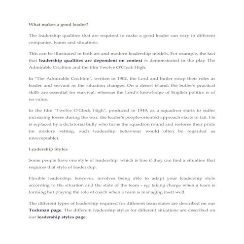 What Makes A Good Leader