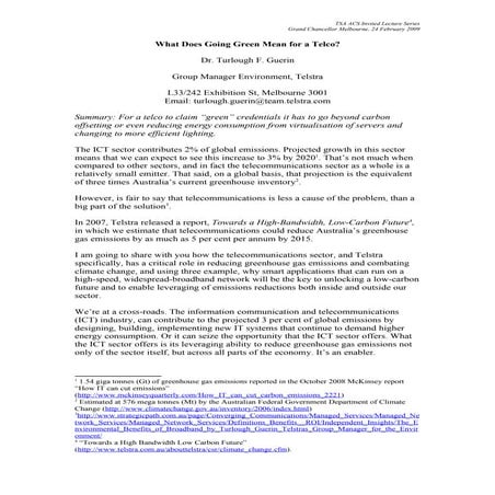 What Makes A Green Telco