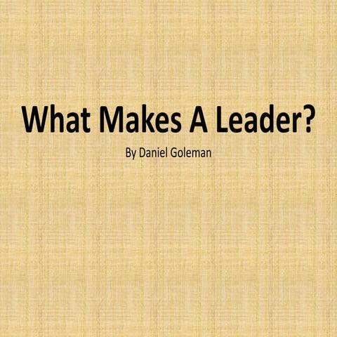 What makes a leader article ppt