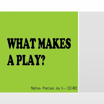 What makes a play? | PPT