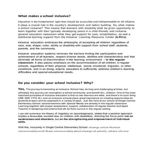What makes a school inclusive | DOCX
