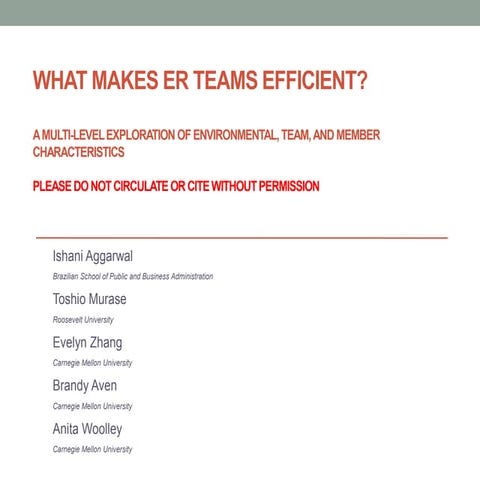 What makes er teams efficient? A multi-level exploration of environmental, te...