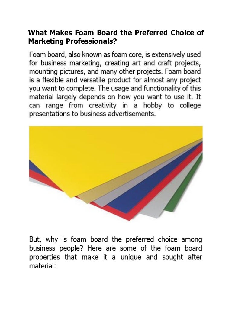 What Makes Foam Board the Preferred Choice of Marketing Professionals?