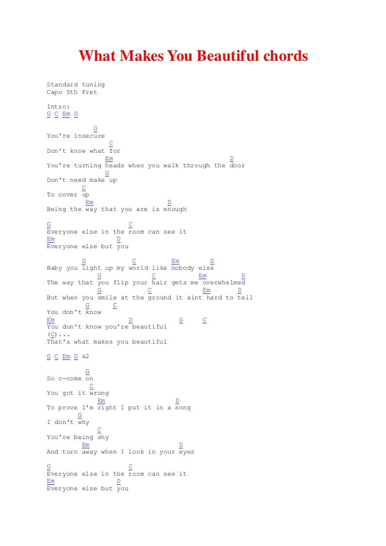 What Makes You Beautiful Chords