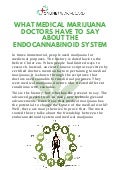 What medical marijuana doctors have to say about the endocannabinoid system