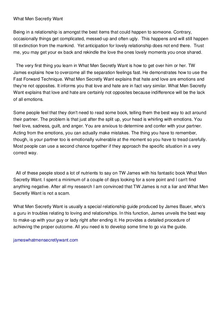 What Men Secretly Want Review Does It Work slideshare