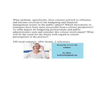 What methods, specifically, have citizens utilized to influenc.docx