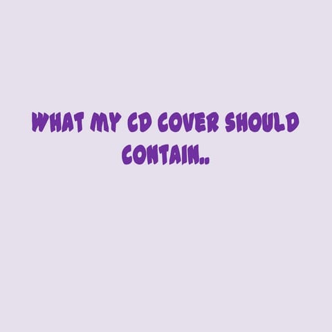 What my cd cover should contain