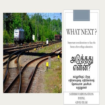 What Next ? Key considerations to face the future of after college