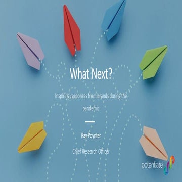 What next? Webinar, presented by Ray Poynter