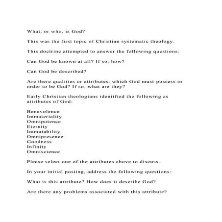 What, or who, is GodThis was the first topic of Christian sys.docx