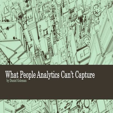 What people analytics can’t capture