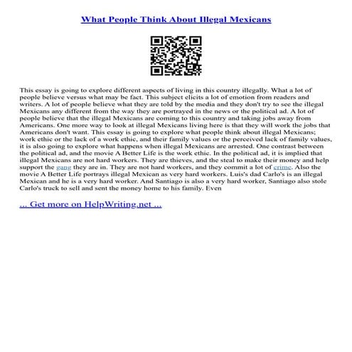 What People Think About Illegal Mexicans