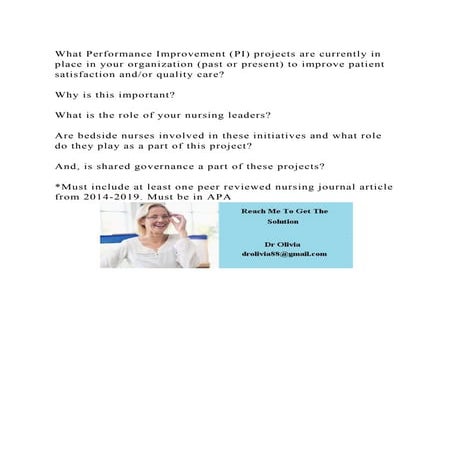 What Performance Improvement (PI) projects are currently in place in.docx