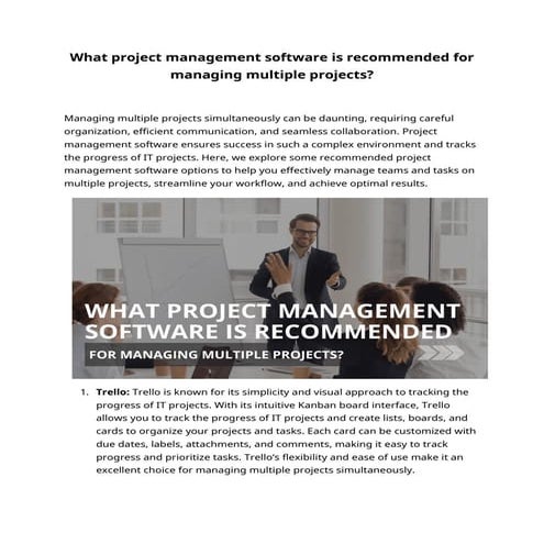 What PM software is recommended for managing multiple projects1.docx