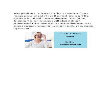 What problems arise when a species is introduced from a foreign ecos.docx