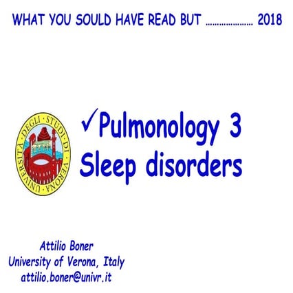 What pulmonology 3 sonno