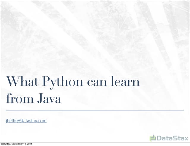 What python can learn from java