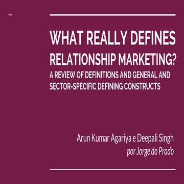 What really defines marketing relationship | PDF