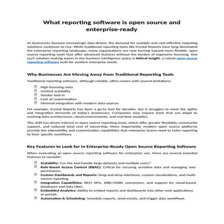 What reporting software is open source and enterprise.pptx