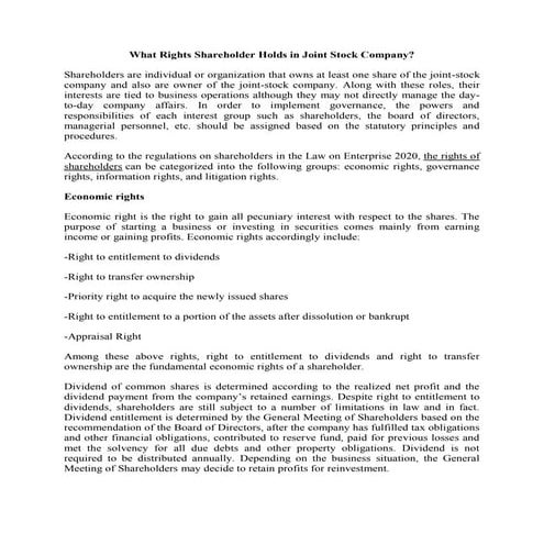 ppt right of share holders | PPTX