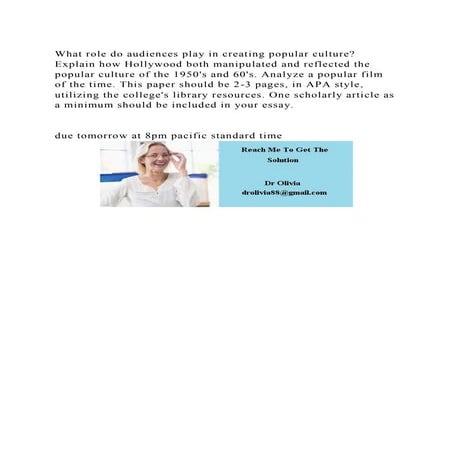 What role do audiences play in creating popular culture Explain how.docx