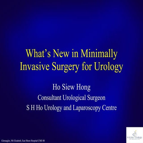 What is New In Minimally Invasive Surgery for Urology