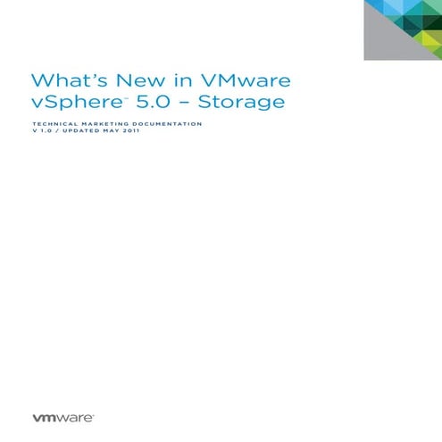 What's New in VMware vSphere 5.0 - Storage