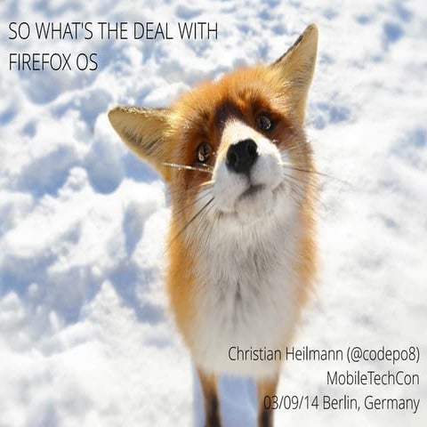 So what's the Deal with Firefox OS - MobileTechCon Berlin 2014