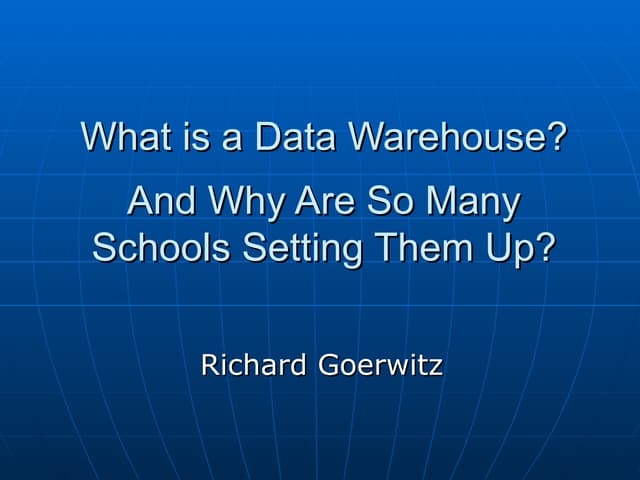 Whats A Data Warehouse