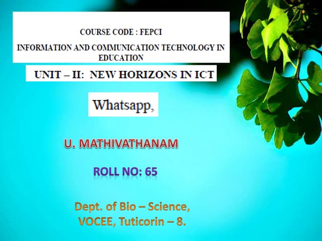 Whatsapp PPT Presentation