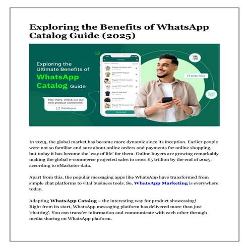 Exploring the Benefits of WhatsApp Catalog Guide (2025) | PDF