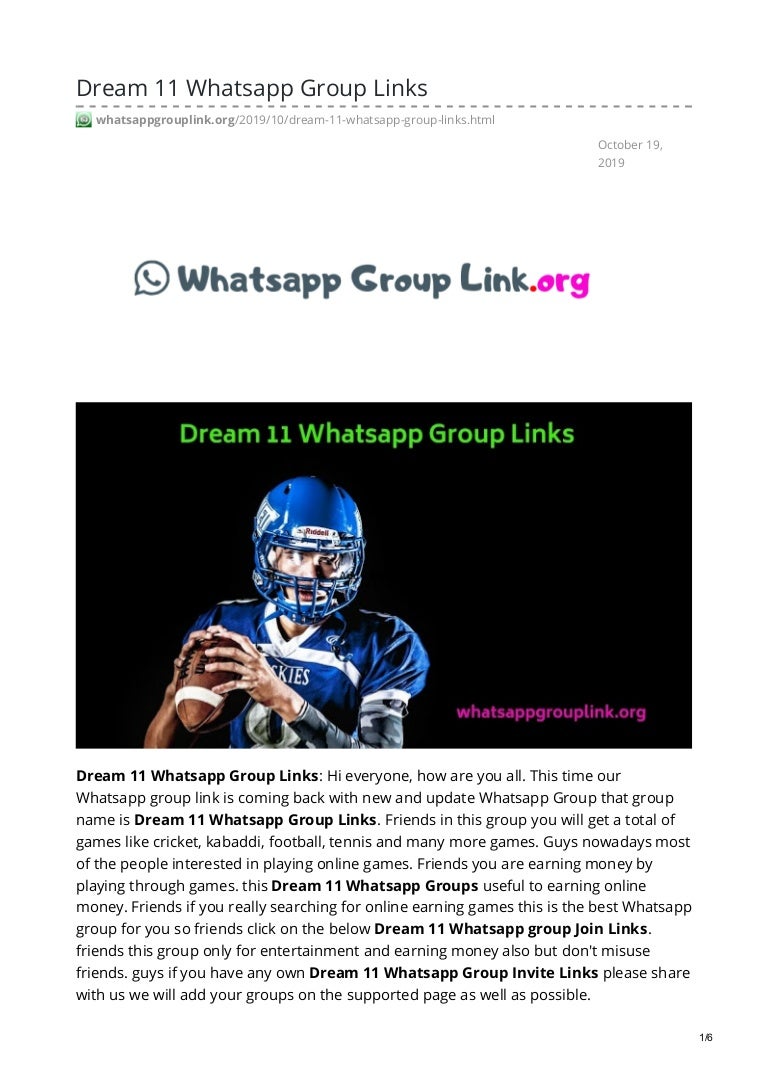 Whatsappgrouplink Org Dream 11 Whatsapp Group Links