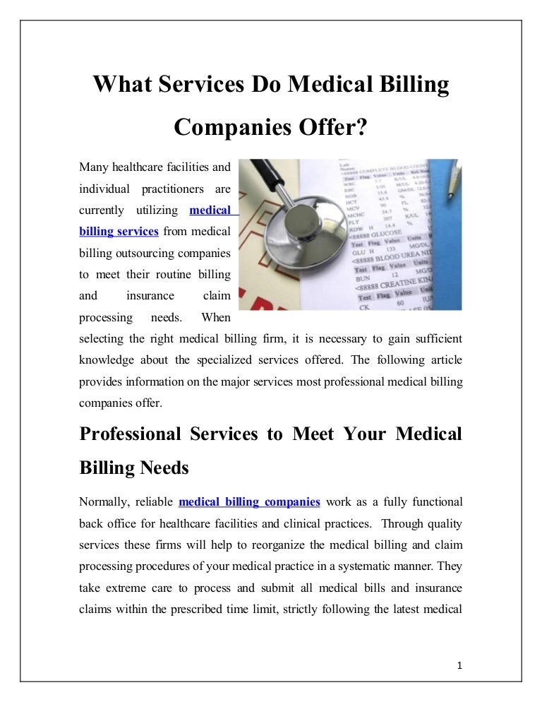 What Services Do Medical Billing Companies Offer?