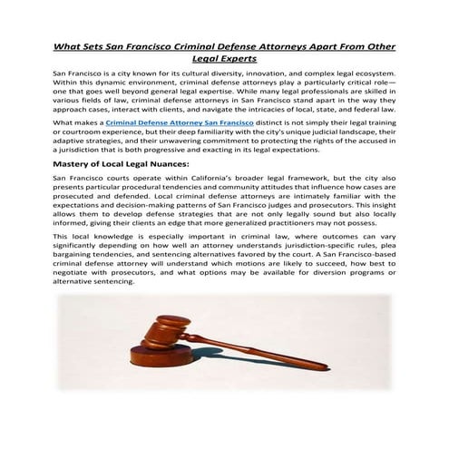 What Sets San Francisco Criminal Defense Attorneys Apart From Other ...