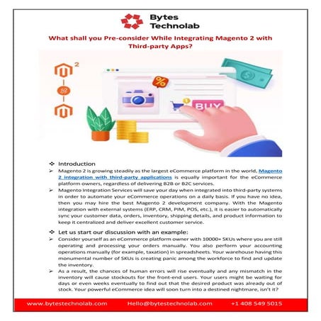 What shall you Pre-consider While Integrating Magento 2 with Third-partsy App...