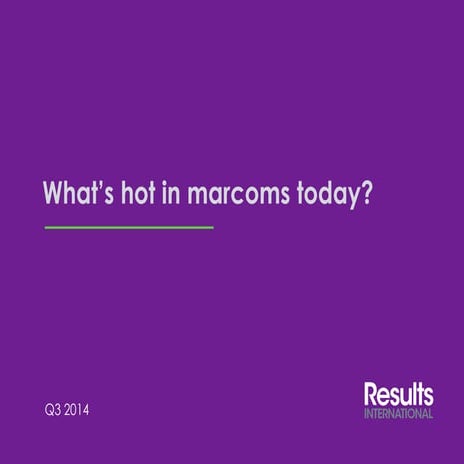 What's hot in marcoms? eCommerce