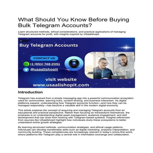Buying Bulk Telegram Accounts_ Best Practices for 2026 London ...