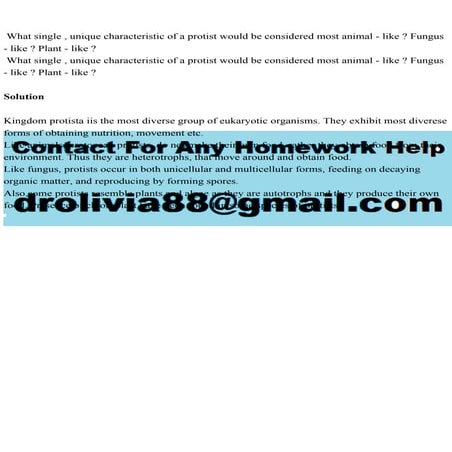 What single , unique characteristic of a protist would be conside.pdf